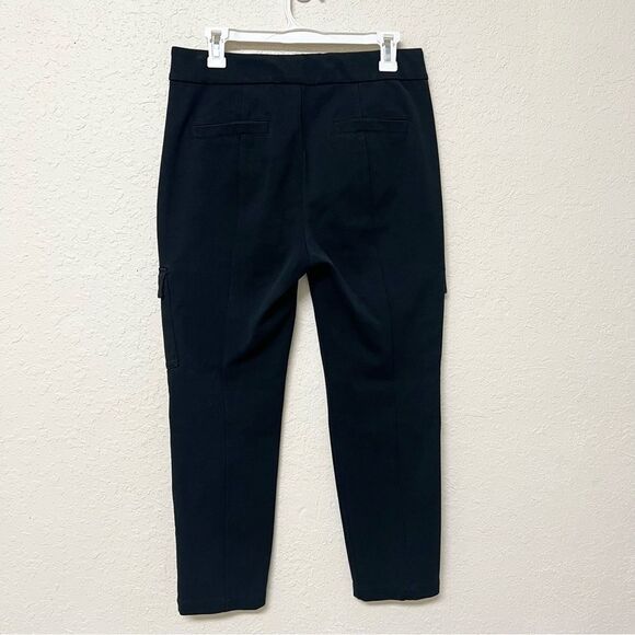 Anthropologie Pants Womens The Essential Slim Black Pockets Cargo Mid Rise Sz 10 - Picture 2 of 6